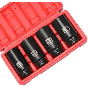 4- 1/2-Inch Drive Deep  Socket Set,12 Point, Metric, CR-MO, 30,32,34,36mm, Spindle Axle Nut  Socket Set