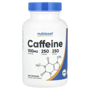 Nutricost Caffeine, 100 mg, 250 Capsules