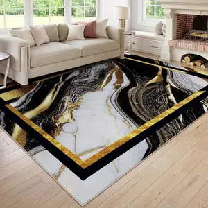 Marble Pattern Floor Mat, Non-slip Soft Floor Carpet, Abstract Marble Rug, Modern Area Rug, Comfortable and Beautiful Large Size Gradient Design Mat for Living Room Bedroom Office