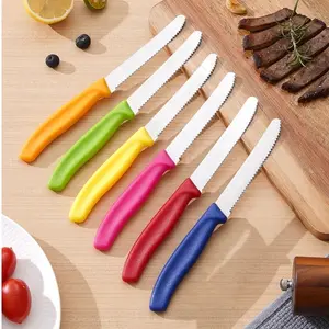 OesenX Multi-colored dinner knives, sharp table knives, for cutting and camping, stainless steel knives, Christmas gifts.