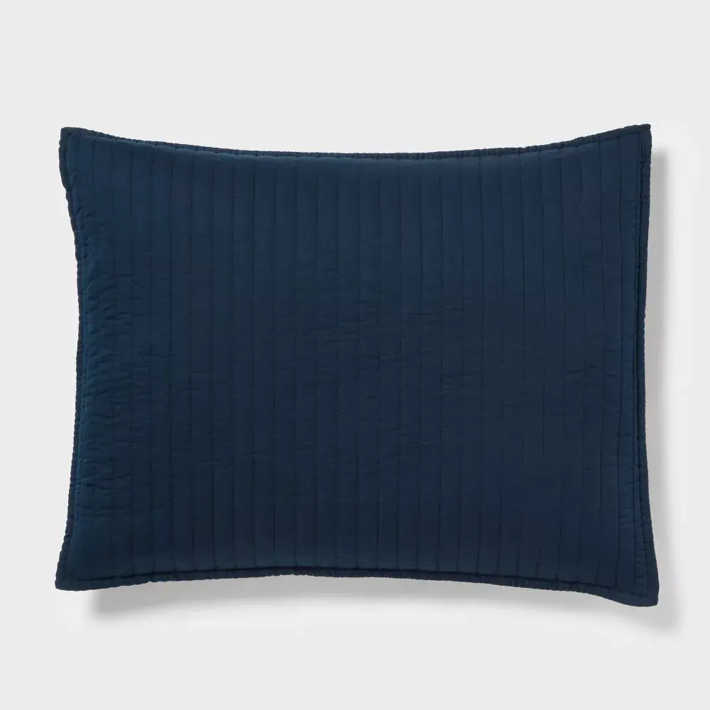 Threshold Washed Cotton Sateen Quilt Sham, Soft, Solid Hue, with Easy Removal for Cleaning