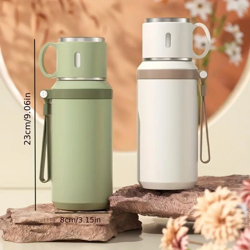 29oz Modern Stainless Steel Insulated Vacuum Flask To Go Tumbler - Leak-Proof, Heat-Resistant, Dual-Function Thermo Bottle with Carry Strap, 0-6H Hot/Cold Retention, Portable for Camping, Home Use, Funny Birthday Gift, Flasks, Thermo Tumbler
