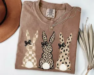 Comfort Colors Easter Bunny Shirt, Coquette Rabbit Tee, Women's Easter T-Shirt, Easter Bunny Shirt, Easter Gift, Rabbit Shirt, Rabbit Tee