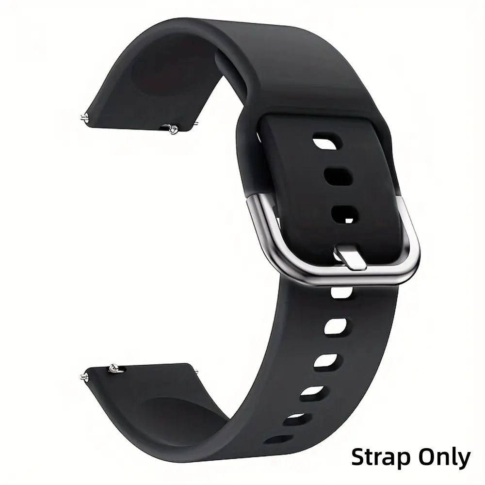 20mm 22mm Silicone Watch Bands For Samsung Galaxy Watch Active 2 40mm 44mm/Active 40mm/Galaxy Watch 3 41mm 42mm/Gear S2 S3 45MM GT Amazfit Gtr Buckle Band Frontier Wristband For Amazfit Watch, Smart Watch Straps, Smartwatch Accessories