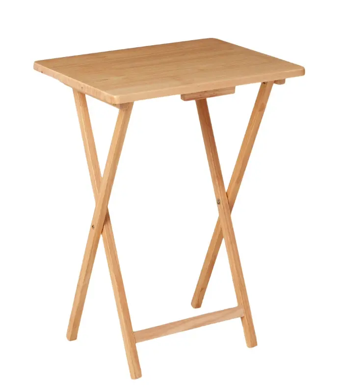 Folding Table - Simple Design, Natural Wood Finish, Ideal for Home Use, Compact and Space-Saving, Durable and Easy to Assemble