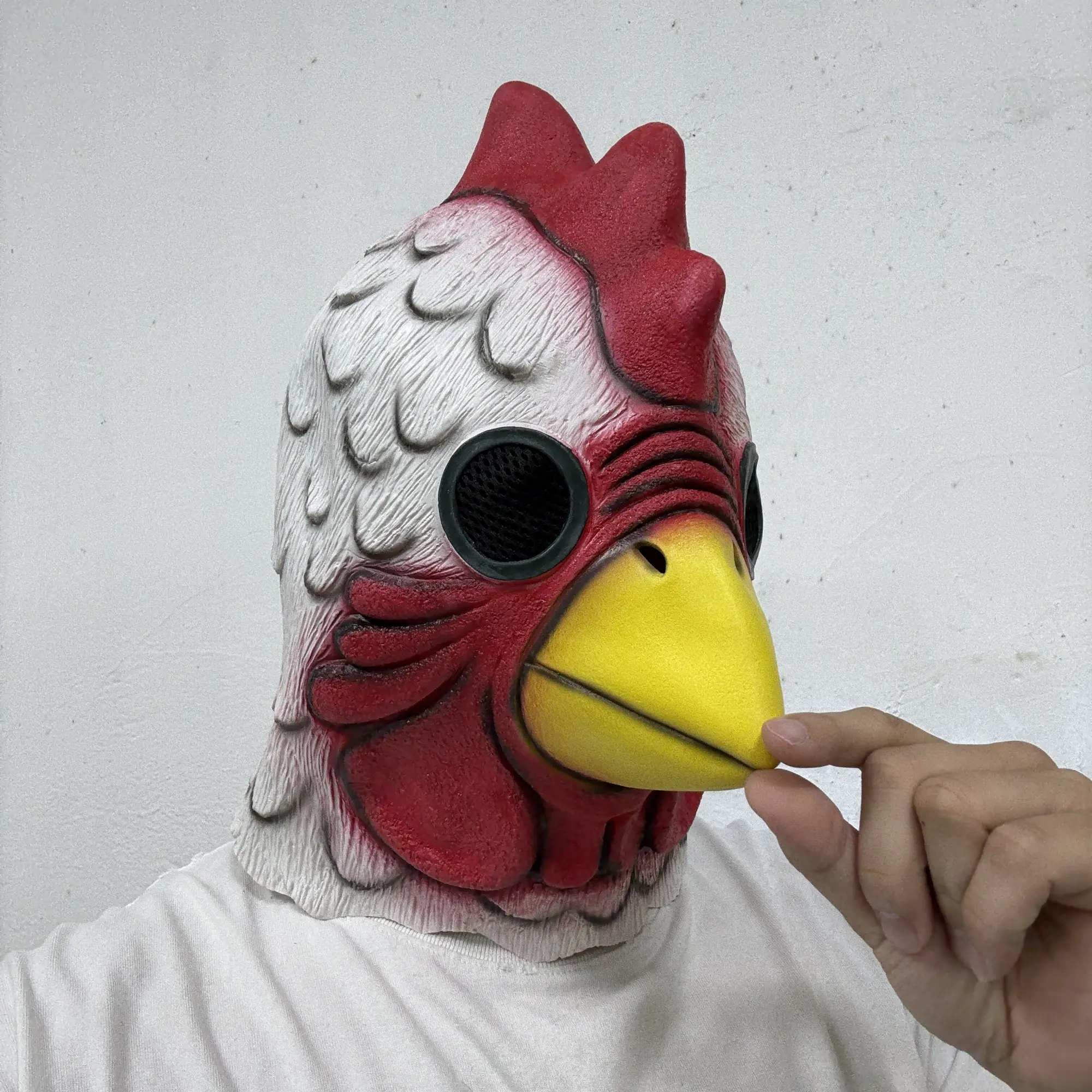 Richard Rooster Hen Mask Cosplay, Funny Animal Headgear for Halloween & Parties, Mad Chicken Mask Prop From Hotline Miami Game, Rooster Hat, Party Event Props, Costume Mask, Latex Animal Mask