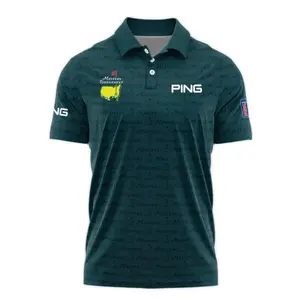 Dark Green Masters Style Golf Polo Shirt for Men – Classic Tournament Pattern Performance Golf Shirt