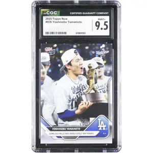 Yoshinobu Yamamoto Los Angeles Dodgers 2025 Topps Now Earns 2025 Willie Mays World Series MVP Honors #926 CGC Authenticated 9.5 Card