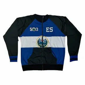 El Salvador Jacket Unisex Man Colorblock Patch Distinctive X Logo Versatile Fit