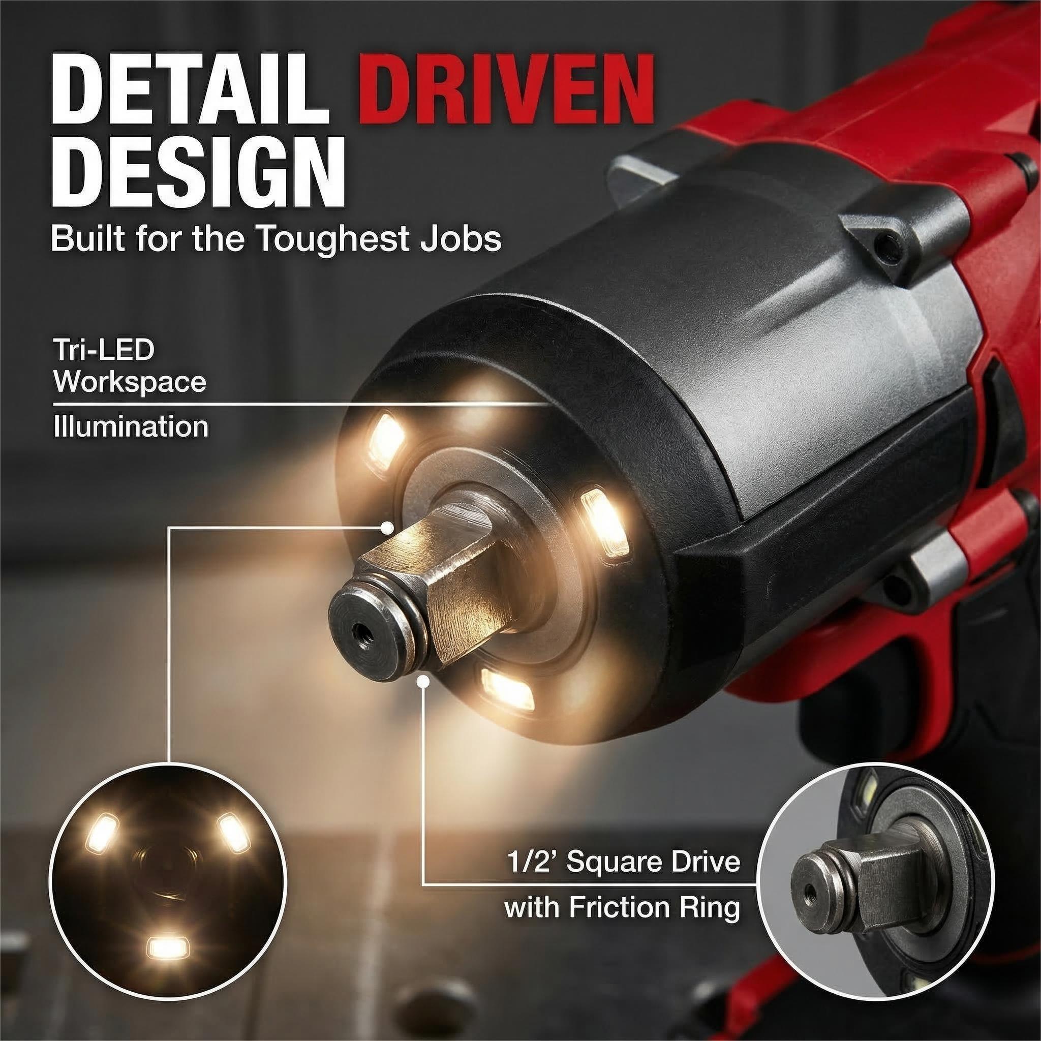 Milwaukee M18 FMTIWF12 18V Impact Wrench 1/2 Inch Drive for Automotive and Industrial Use 1000Nm