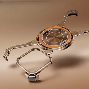 360° Rotation Aluminum Metal Frameless Natural Titanium Phone Case for iPhone 15 Pro Max 6.7" 16 16plus pro max Minimalist Bumper Claw Protective Shock Grade Shell Mobile Accessory Sleek Cover Durabl Black Protection Cellphone Smartphone