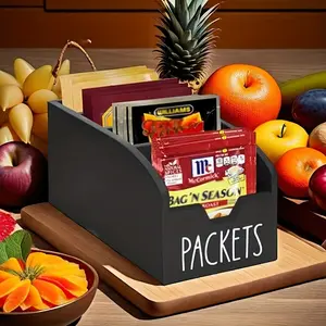 Vintage Wooden Spice Storage Box, Multi-Compartment Kitchen Countertop Organizer, Versatile Container for Snacks & Seasonings Home Organization, Kitchen Organizers Storage