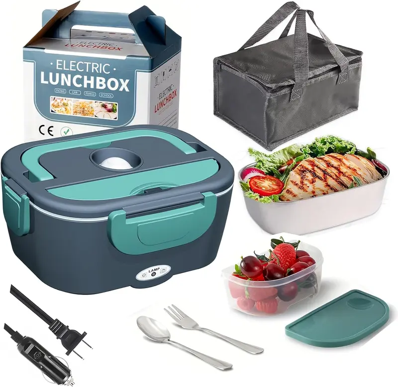 Rechargeable Heated Lunch Box - High-Quality Insulation, Compact Design, Ideal for School Lunches