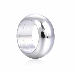 50pcs Large Hole Rondelle Ring Beads, Sterling Silver Plated Brass Metal, 9mm, Hole ID 5mm, CF107-S