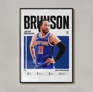 [Sale Up To 40%] [Unframe] Jalen Brunson New York Basketball Poster, Professional Athlete Wall Art, New York Basketball Decor, New York Basketball Portrait, Professional Basketball Artwork Print