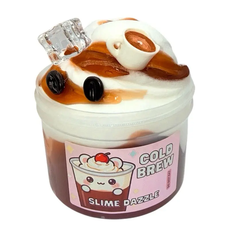 Cold Brew Slime 10 Fl Oz Clear and Butter Slime Made In USA Scented Slime