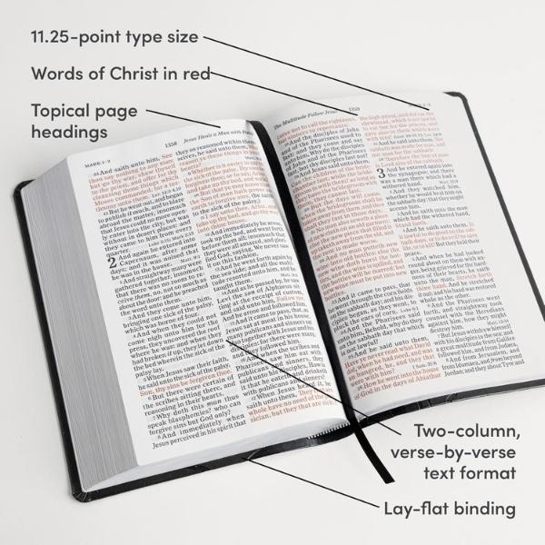 KJV Large Print Personal Size Reference Bible, Charcoal LeatherTouch Crown of Thorns, KJV Holy Bible, Red Letter, Pure Cambridge Text, Presentation Page, Cross-References, Full-Color Maps Imitation Leather – Large Print, April 15, 2019