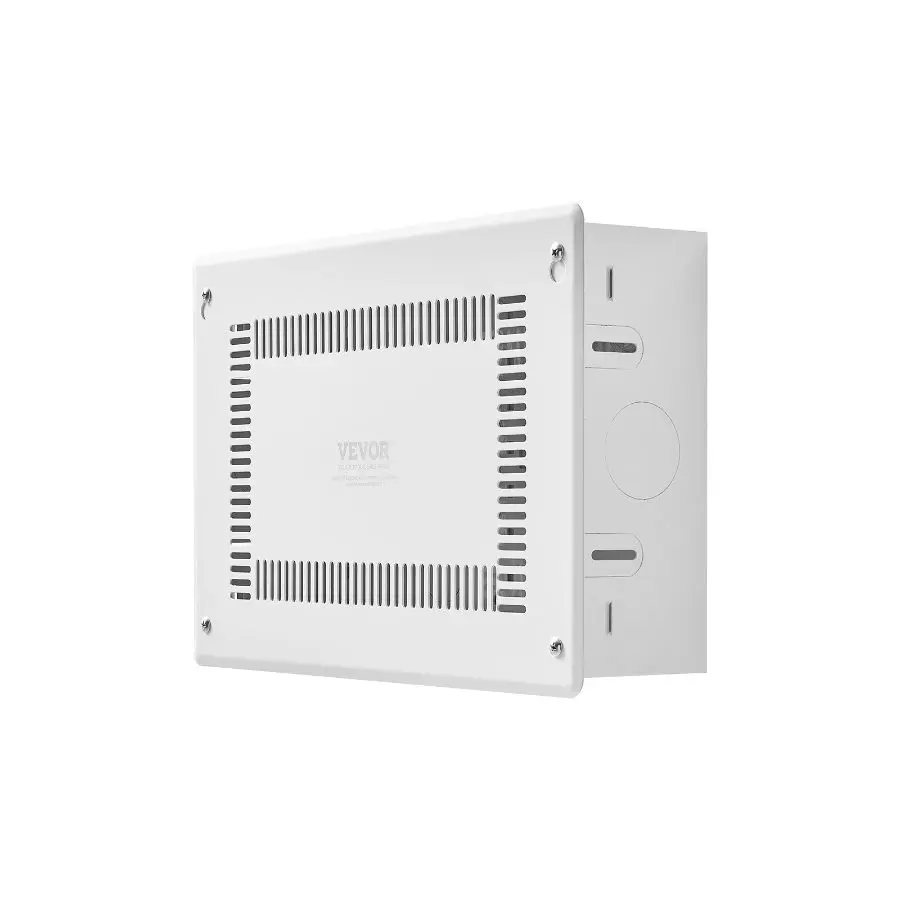 【DealsForYouDays】 VEVOR 9-Inch Recessed In-Wall Structured Media Enclosure, Wall-Mount Compatible Cable Management Box Kit, Cold-Rolled Steel Wiring Cabinet with Cover for TV Home Theater