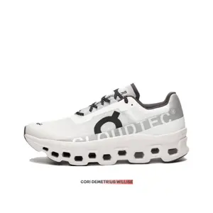 White Thick-soled Cloud Cushioning Running Shoes, Breathable Mesh Upper with Hollow Cloud Outsole Design