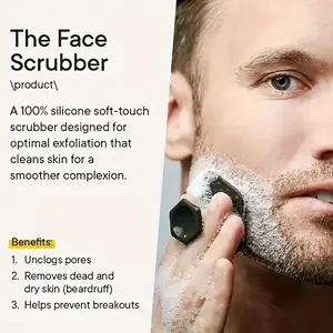 Men's Facial Massage Exfoliating Pad, Gentle Exfoliation Massager, Deep Cleaning, Fragrance-Free Personal Care, Light Gift, Silicone, Exfoliating Tool