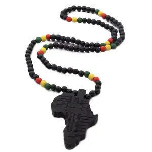 Africa Map Beaded Necklace – Cultural Statement Piece