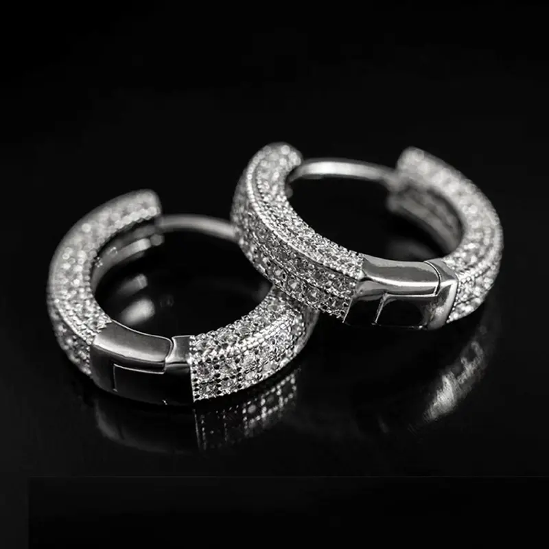 Rhinestone Decorated Hoop Earrings, Fashionable Earrings for Women & Men, Trendy All-match & Exquisite Jewelry for Birthday Gift, High Quality Earrings, Hoop Shape Earrings, Hoops Shape Earrings