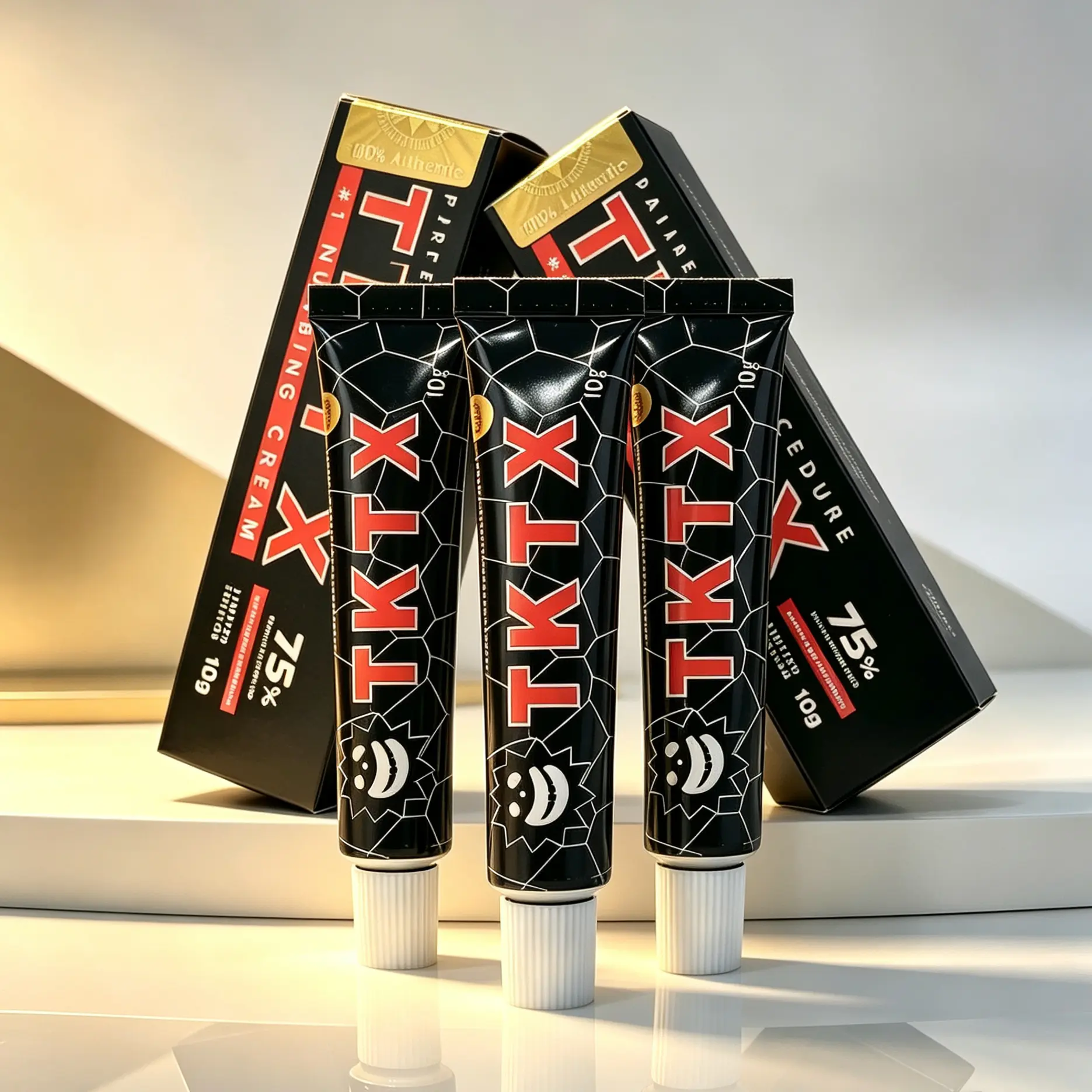 TKTX Numbing Cream 75% black Edition 3 boxes- FastActing Painless Relief Cream for ExtendedComfort Numb Relief for 6-8 Hours 30g