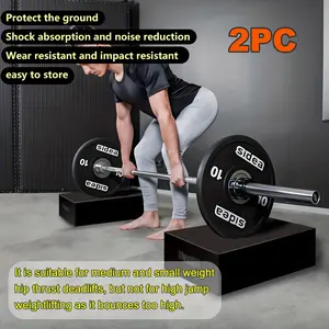 2PC Barbell Shock Absorption Pad Thickened Cushion Pad Gym Use Squat Weightlifting Platform Anti-Smash Weightlifting Pad Soundproof Noise Reduction Equipment Anti-Collision Floor Mat