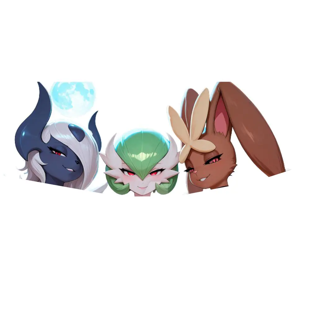 Legendary Fantasy Trio Vinyl Sticker, Elegant Mystic Creature Art Decal, Magical Evolution Inspired Design, Glossy Finish, Laptop Car Water Bottle Decor