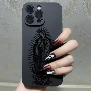 Guadalupe Pattern Phone Case, Anti-drop Cellphone Protective Case, Total Protective Shockproof Mobile Phone Cover for iPhone 11 12 13 14 15 16 Pro Max