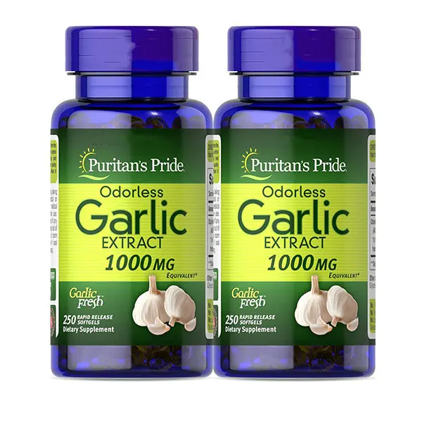 Odorless Garlic Softgels, Traditional Garlic Supplement for Heart Health, Circulation & Antioxidant Support, Rapid Release Formula, 250 Softgels per Bottle, 2-Pack