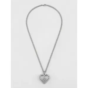 Sparkling Heart Pendant Necklace – Elegant Silver Chain Jewelry for Women, Minimalist Romantic Gift