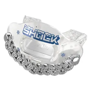 Shock Doctor 3D Bling Chain Max AirFlow Football Mouthguard with Extra Large Breathing Channel & Ultimate Comfort Design