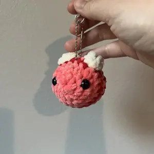 Handmade crochet bee keychain
