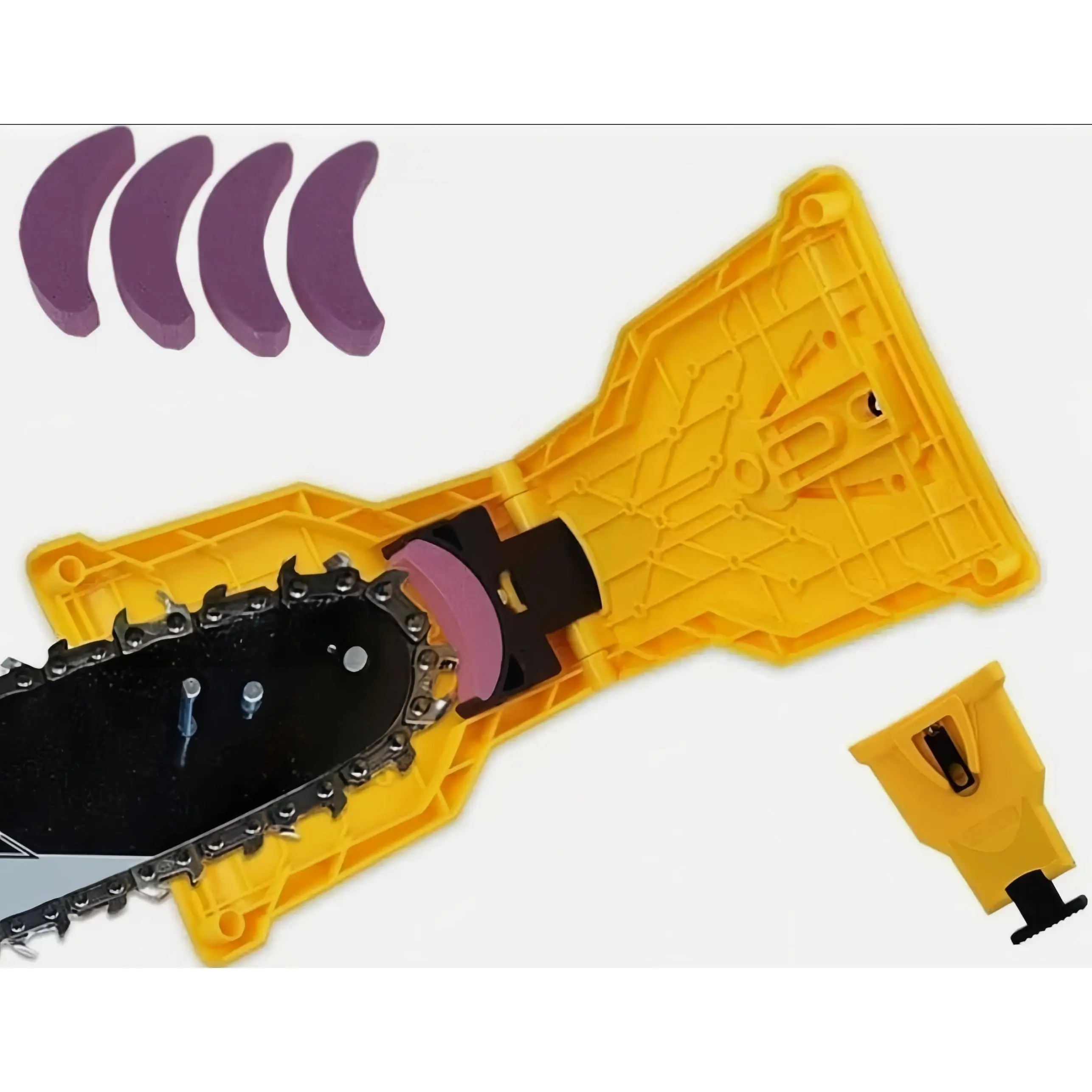 Universal Chainsaw Teeth Sharpener, 14-20 Inch Fast Sharpening Kit with 5 Grinding Stones Universal Chainsaw Teeth Sharpener, 14-20 Inch Fast Sharpening Kit with 5 Grinding Stones