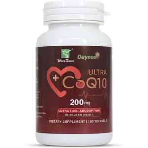 Wins Town CoQ10 Softgels 200mg, Ultra High Absorption Ubiquinol for Energy, Heart & Cellular Health, Antioxidant Supplement, 100 Capsules