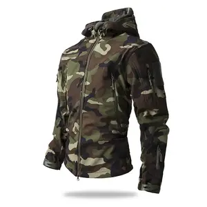 Unisex Outdoor Softshell Fleece Jacket for Autumn/Winter — Windproof, Waterproof, Breathable, Warm; Sharkskin Hardshell Hiking Jacket; Suitable for Outdoor Sports, Travel, Mountaineering; Camouflage Softshell Jacket Coat