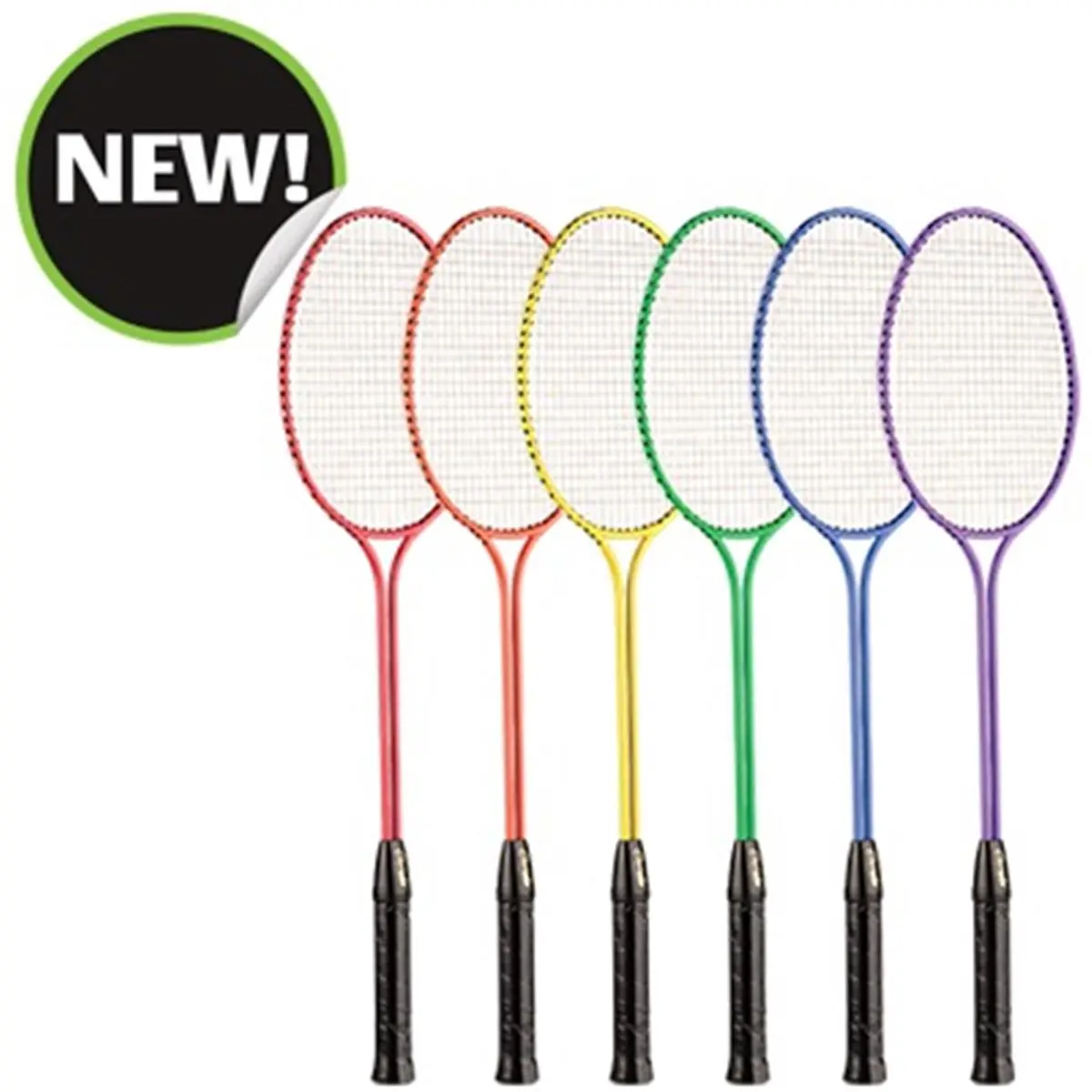 Champion Sports All-Steel Frame Badminton Racket (26"x8"x1", 3 lbs) - Dimpled Leather Grip, Heavy-Duty Braided Nylon Strings, Assorted Colors, Sports & Fitness Gear