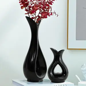 2PCS Luxury Plastic Flower Vase, Plastic Vases for Flowers, Simple Modern Home Decor, Water Culture Fresh Flowers Arrangement, Living Room Dining Table Decoration, Abstract Vase Set
