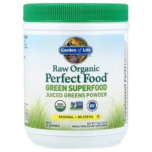 Garden of Life Raw Organic Perfect Food®, Green Superfood, Juiced Greens Powder, Original, 7.3 oz (207 g)