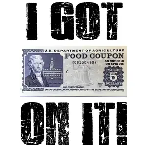 4-Pack, 6-Pack or 8-Pack I Got Five On It Food Stamp - 11x12 DTF Transfers for DIY T-Shirt Business - Black