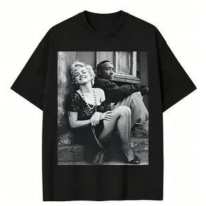 Menswear 100% Cotton Round Neck Short-Sleeve Casual Classic Marilyn Monroe & 2Pac Unisex T-Shirt Streetwear