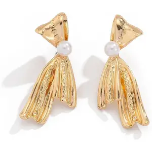 Gold Irregular Earrings for Women, Trendy Geometric Statement Earrings, Fashion Design Boho Drop Dangle Earrings