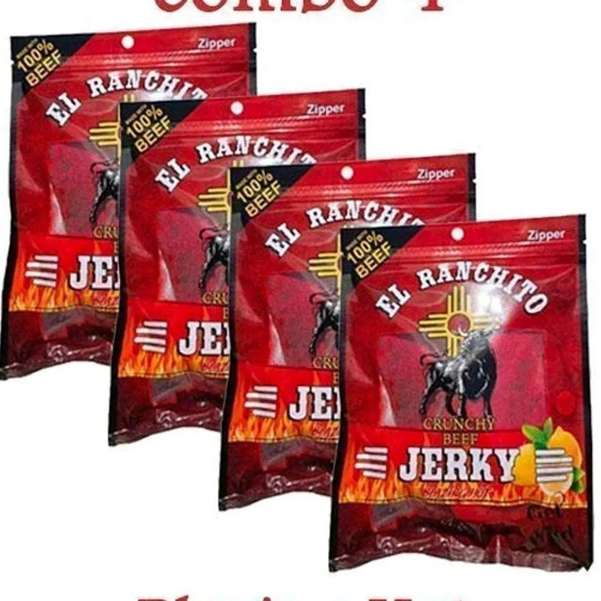 Blazing Hot El Ranchito Crunchy Beef Jerky Net Wt. 2 oz