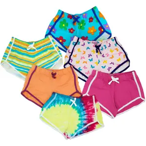 MISS POPULAR Girls 6-Pack Dolphin Shorts Cute Summer Beach Designs Comfy Cotton| Sizes 7/8-14/16