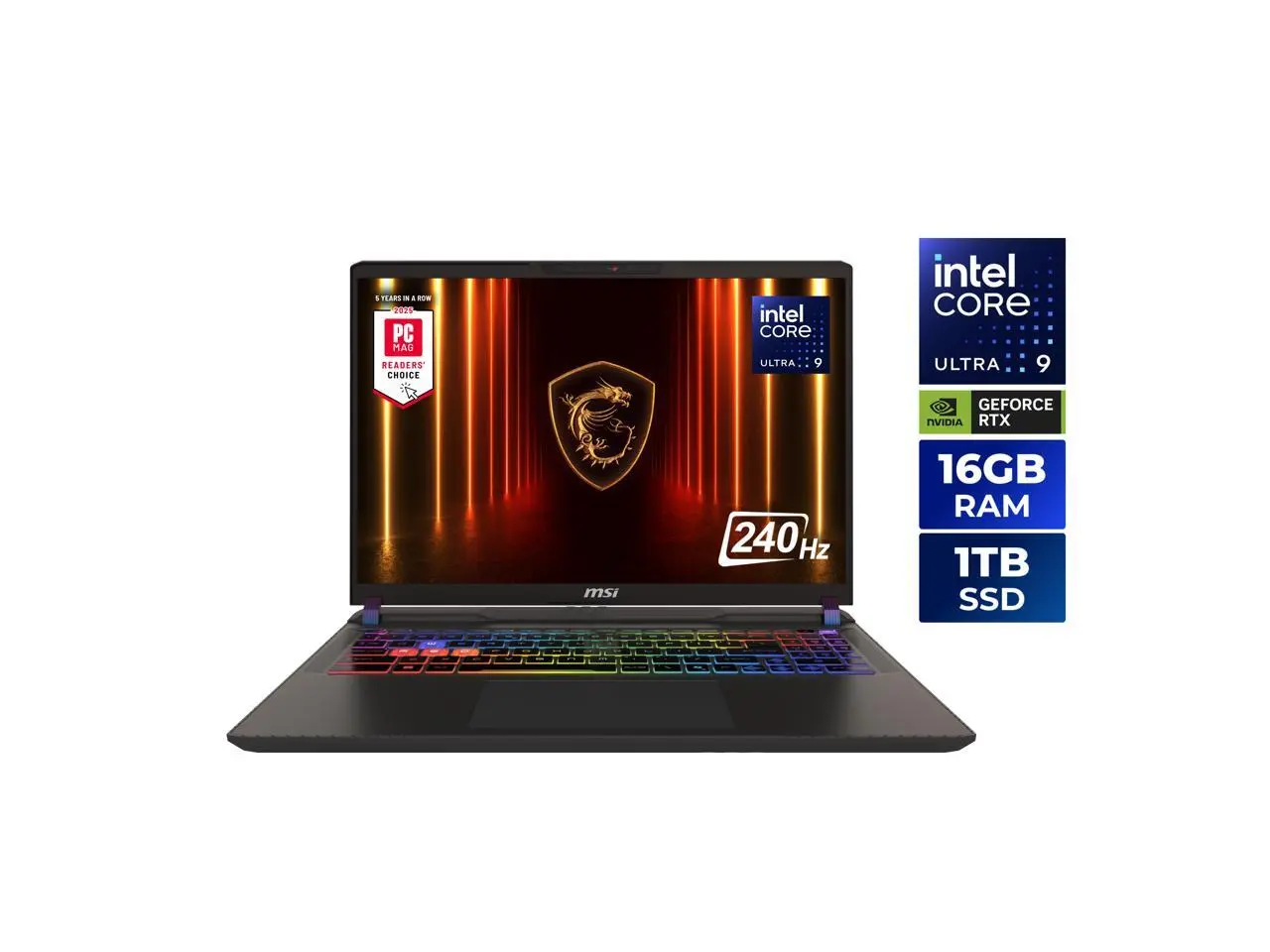 MSI Vector - LCD 16" QHD+ GeForce RTX 5080 Laptop GPU - Intel Core Ultra 9 275HX  - 16GB Memory - 1 TB SSD - Windows 11 Home - Gaming Laptop - 240 Hz (Vector 16 HX AI A2XWIG-050US )