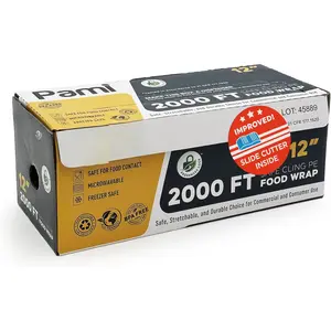 Clear Plastic Wrap for  12" X 2000ft,  Restaurant Plastic Wrap with Dispenser Box for Home and Commercial  Wrap