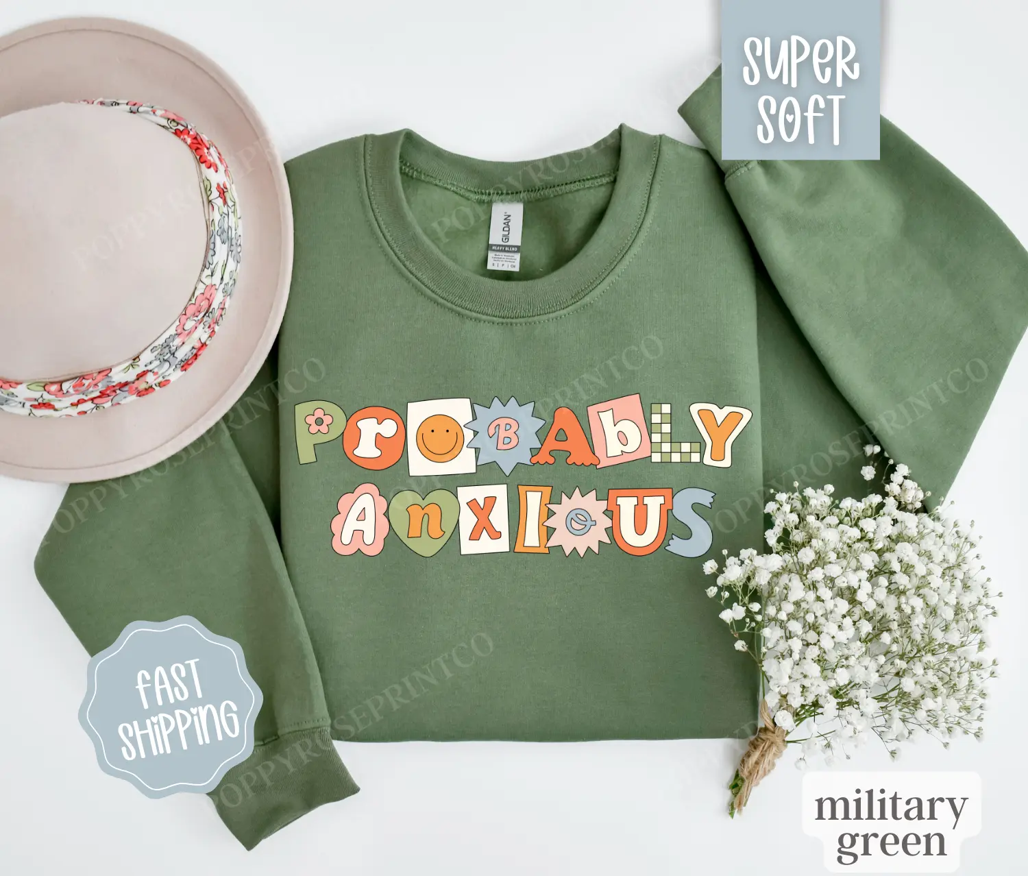 Probably Anxious Sweatshirt, Anxiety Sweater, Comfy Sweatshirt for Women
