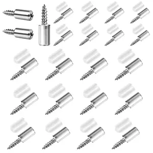 20-Pack Self-Tapping Screw Shelf Support Pegs with Non-Slip Rubber Sleeve, Sturdy Cabinet Laminate Shelf Pins for Adjustable Shelving in Kitchen Cabinets, Bookcases, Wardrobes, and Closets Self-Drilling Drywall Anchors Set