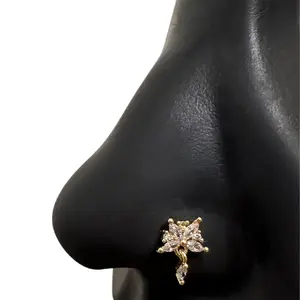 Pixie Petal Nose Stud in Surgical Steel 20 Gauge L-Shape 7mm x 4mm Hypoallergenic